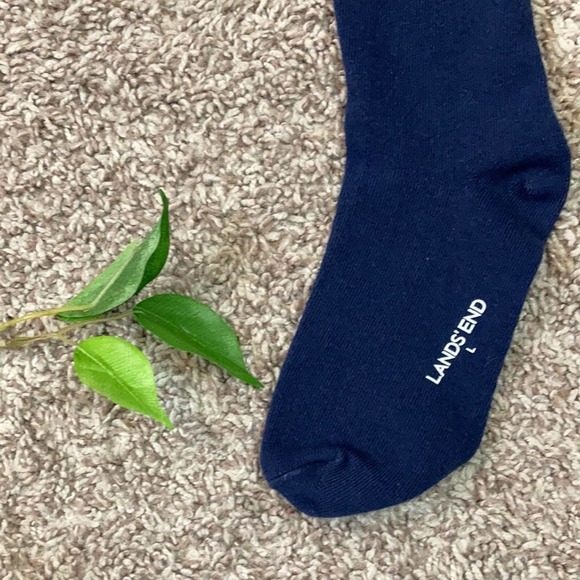 Kids Socks Navy Blue Land's End Youth Girls Boys Unisex Junior Stretch Comfy - Picture 5 of 9